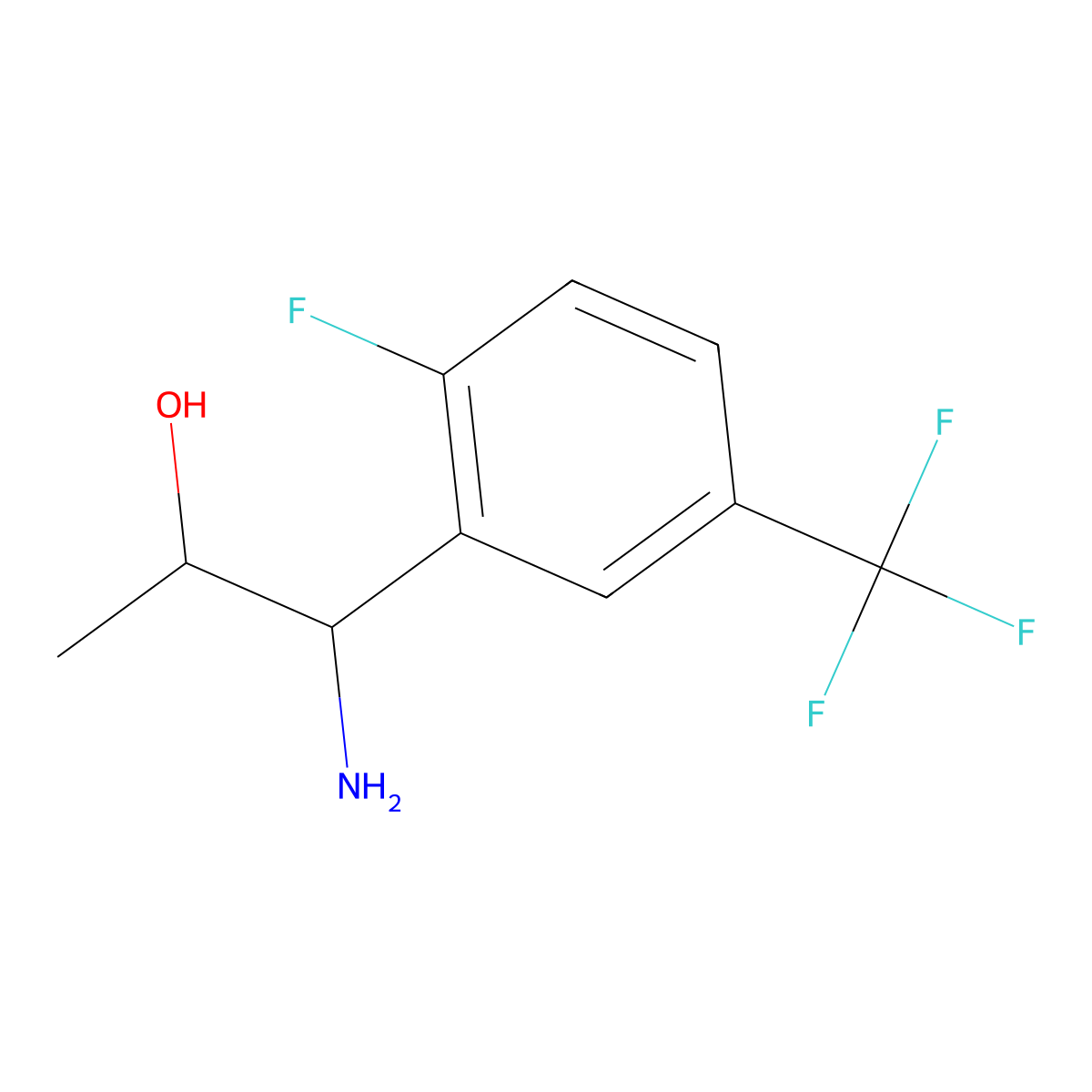 (1S,2R)-1-Amino-1-[2-fluoro-5-(trifluoromethyl)phenyl]propan-2-OL molecular structure, CAS 1213177-68-4
