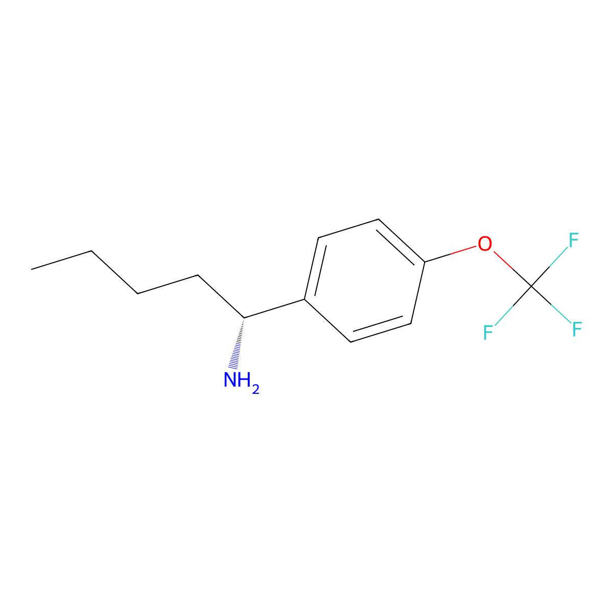 (R)-1-(4-(Trifluoromethoxy)phenyl)pentan-1-amine molecular structure, CAS 1213178-92-7