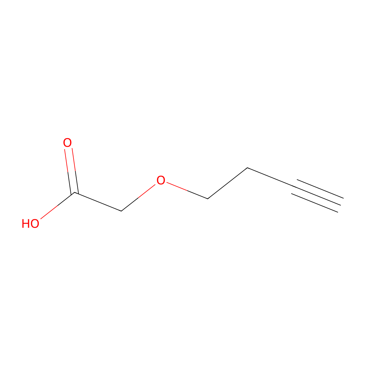 2-(But-3-yn-1-yloxy)acetic acid molecular structure, CAS 121318-21-6