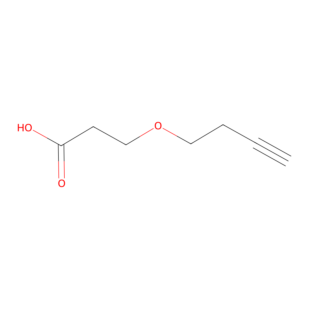 3-(But-3-yn-1-yloxy)propanoic acid molecular structure, CAS 121318-33-0