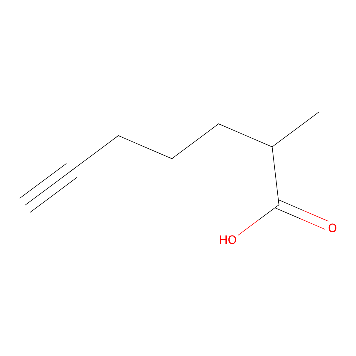 2-Methylhept-6-ynoic acid molecular structure, CAS 121318-49-8