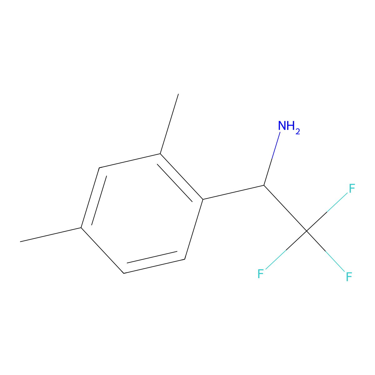 (1S)-1-(2,4-Dimethylphenyl)-2,2,2-trifluoroethylamine molecular structure, CAS 1213180-49-4