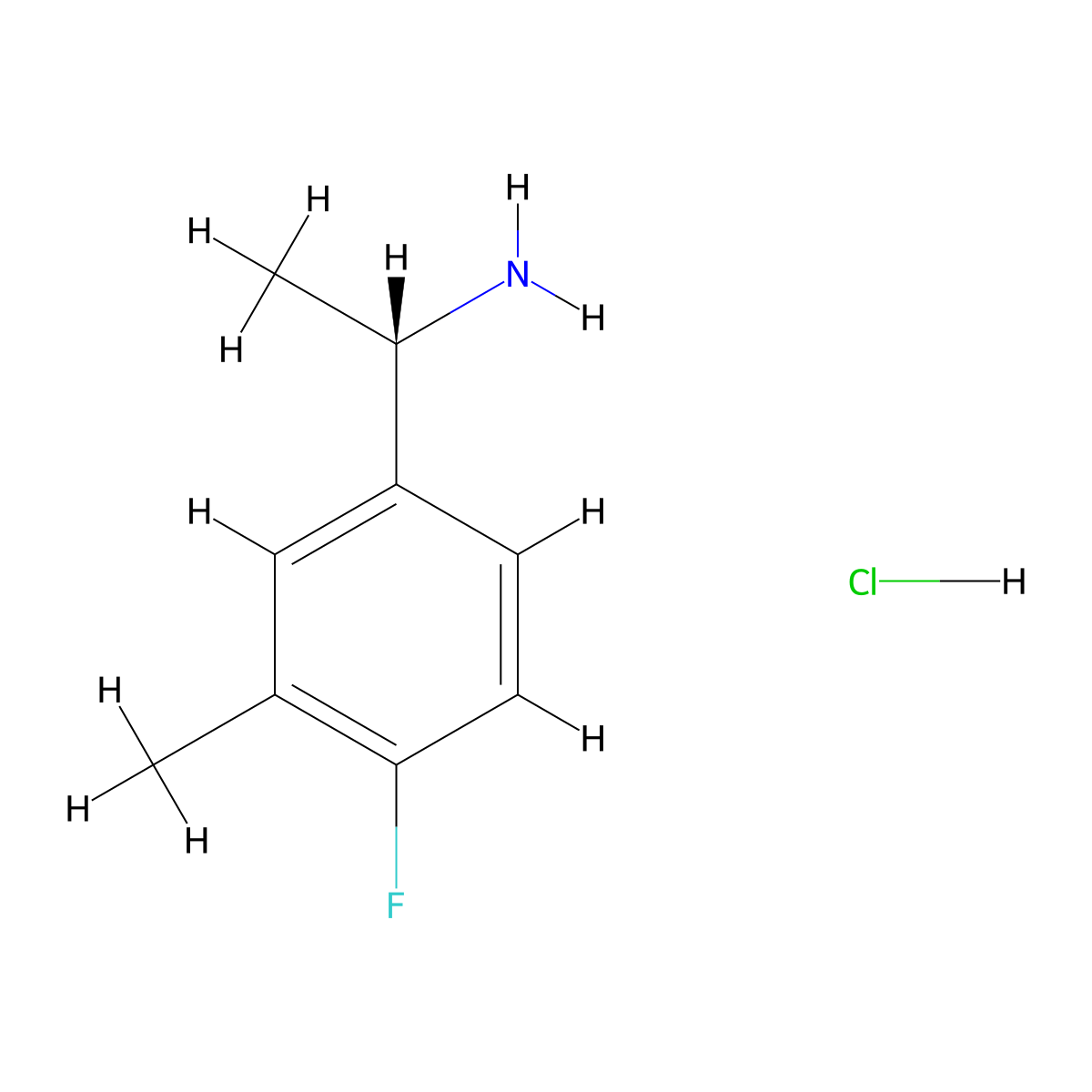 (S)-1-(4-Fluoro-3-methylphenyl)ethanamine hydrochloride molecular structure, CAS 1213181-44-2