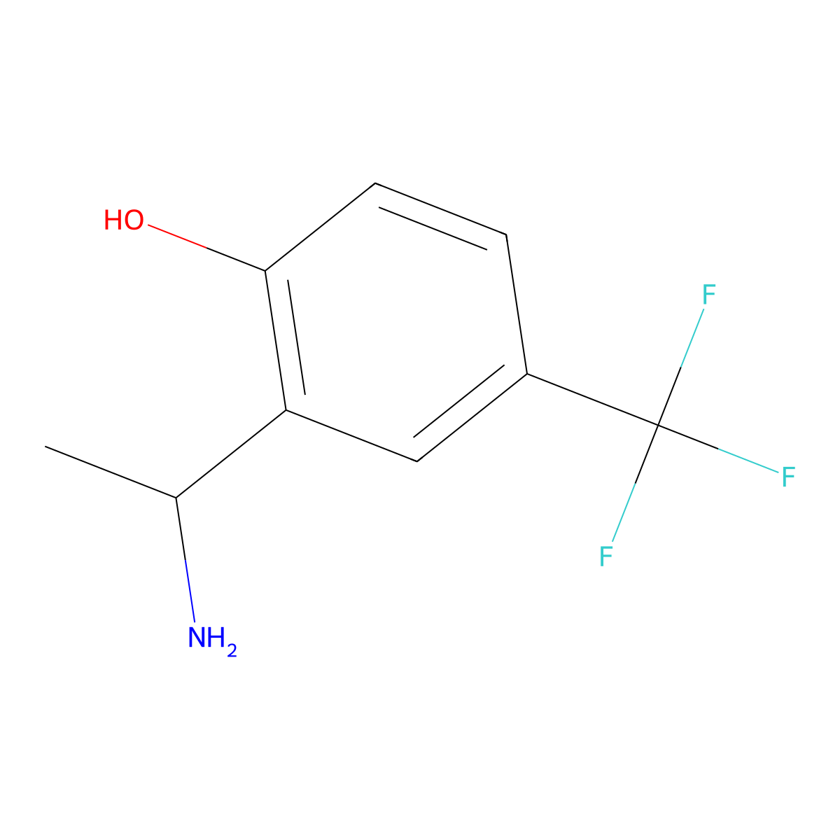 (S)-2-(1-Aminoethyl)-4-(trifluoromethyl)phenol molecular structure, CAS 1213181-71-5