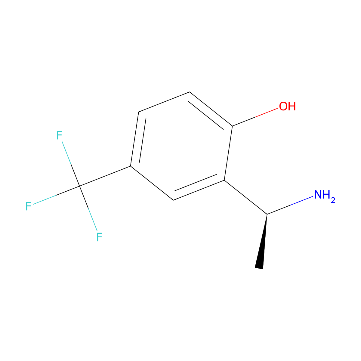 (S)-2-(1-Aminoethyl)-4-(trifluoromethyl)phenol molecular structure, CAS 1213181-71-5