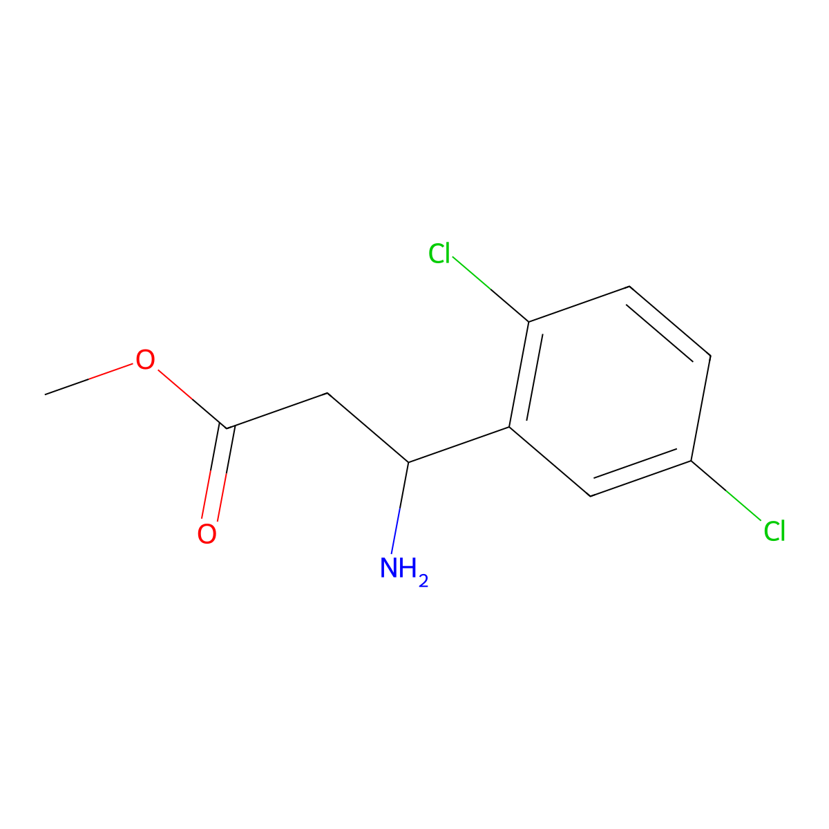 methyl (3S)-3-amino-3-(2,5-dichlorophenyl)propanoate molecular structure, CAS 1213184-88-3