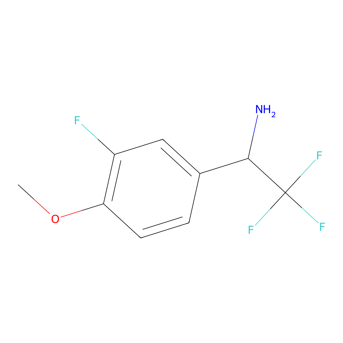(R)-2,2,2-Trifluoro-1-(3-fluoro-4-methoxyphenyl)ethan-1-amine molecular structure, CAS 1213186-17-4