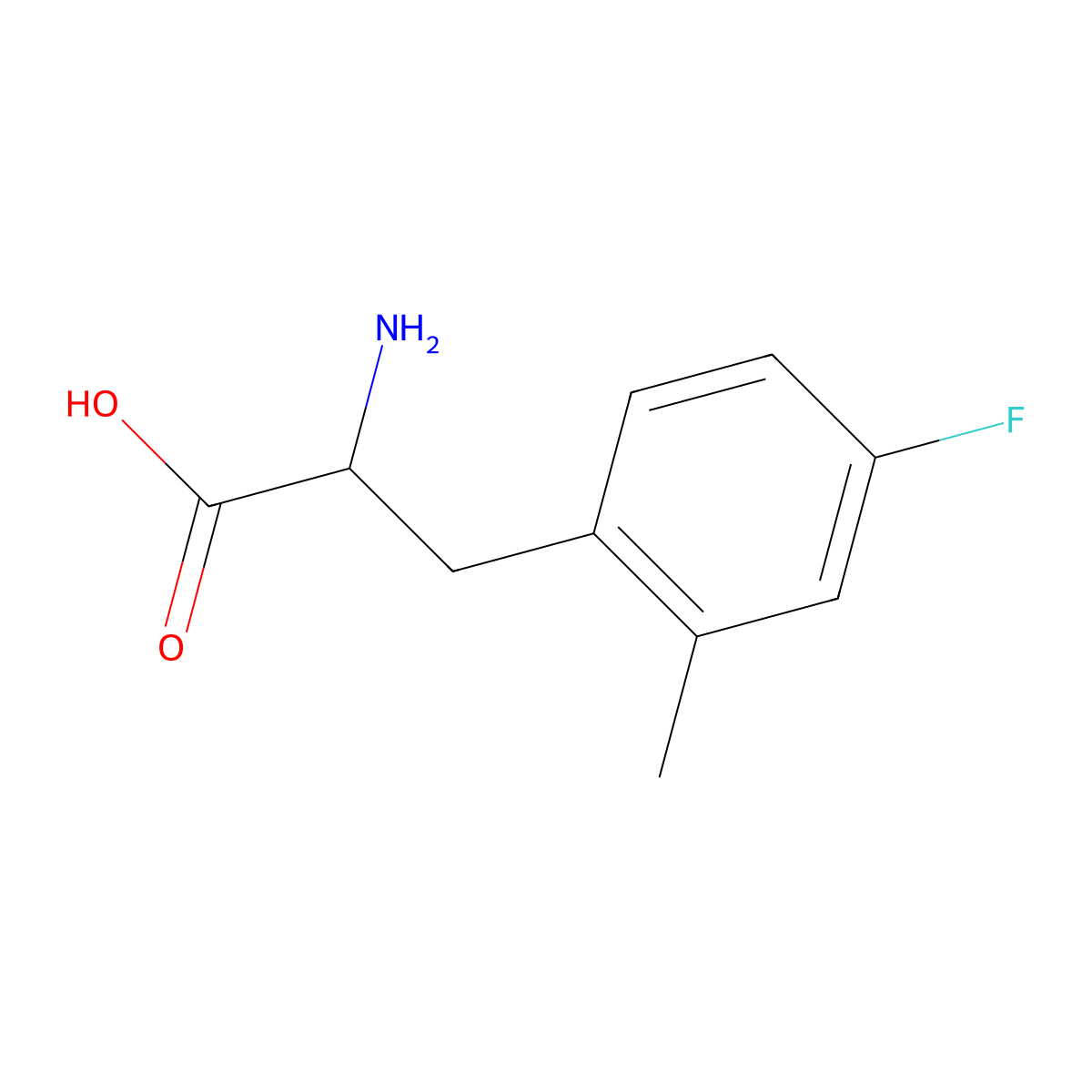 (R)-2-Amino-3-(4-fluoro-2-methylphenyl)propanoic acid molecular structure, CAS 1213186-81-2