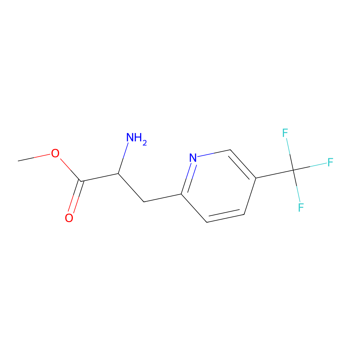 Methyl (R)-2-amino-3-(5-(trifluoromethyl)pyridin-2-yl)propanoate molecular structure, CAS 1213186-91-4