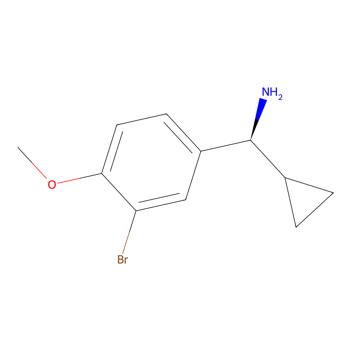 (S)-(3-Bromo-4-methoxyphenyl)(cyclopropyl)methanamine molecular structure, CAS 1213187-22-4