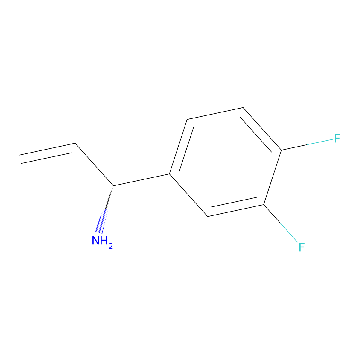 (1R)-1-(3,4-Difluorophenyl)prop-2-enylamine molecular structure, CAS 1213189-53-7