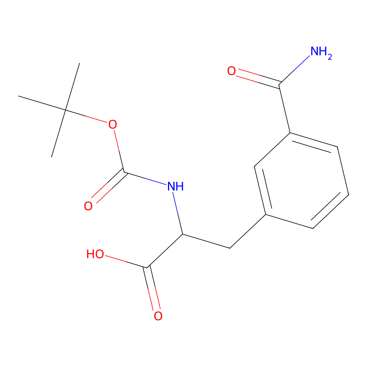 (2R)-3-(3-carbamoylphenyl)-2-[(2-methylpropan-2-yl)oxycarbonylamino]propanoic Acid molecular structure, CAS 1213190-47-6
