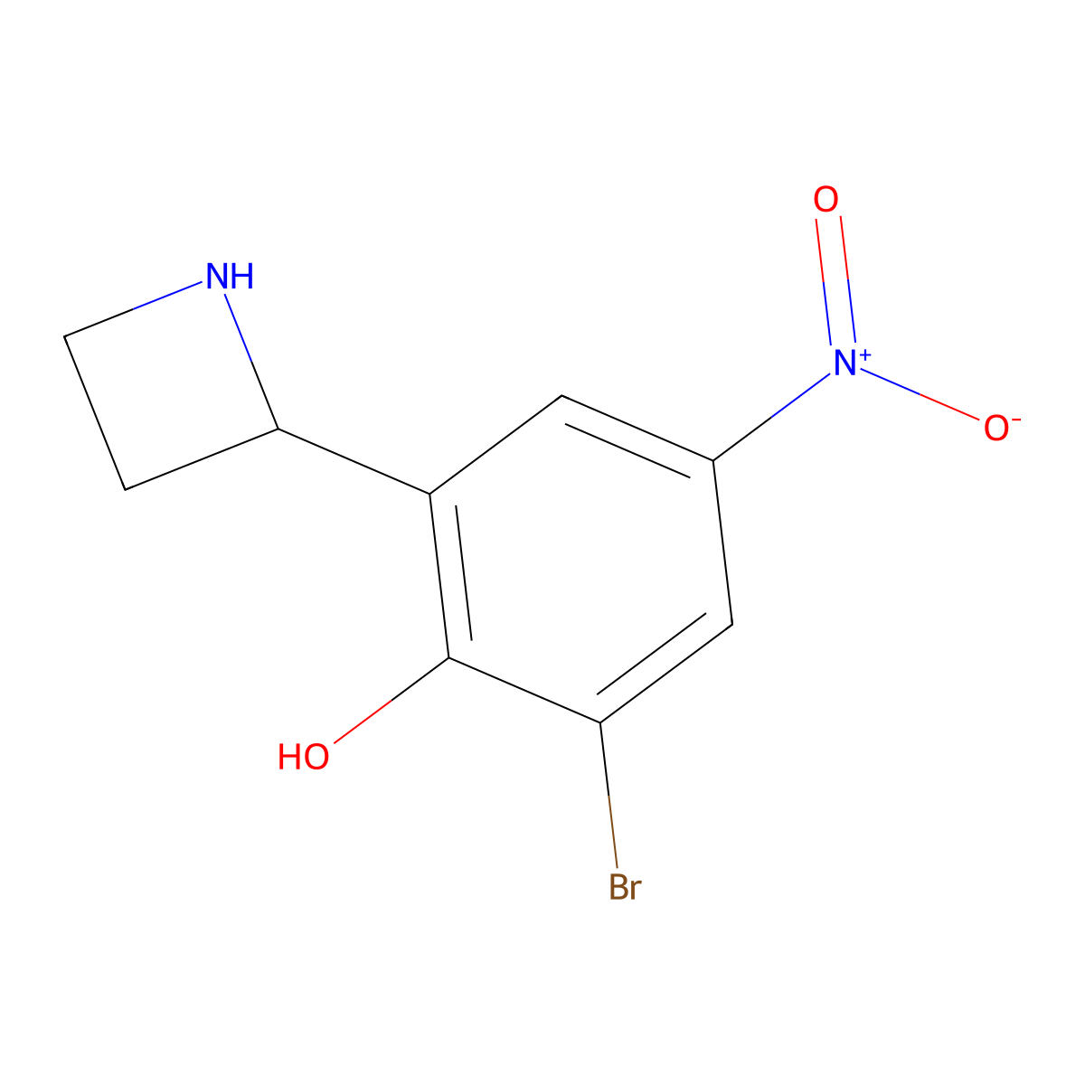2-(2R)-2-Azetidinyl-6-bromo-4-nitrophenol molecular structure, CAS 1213190-48-7