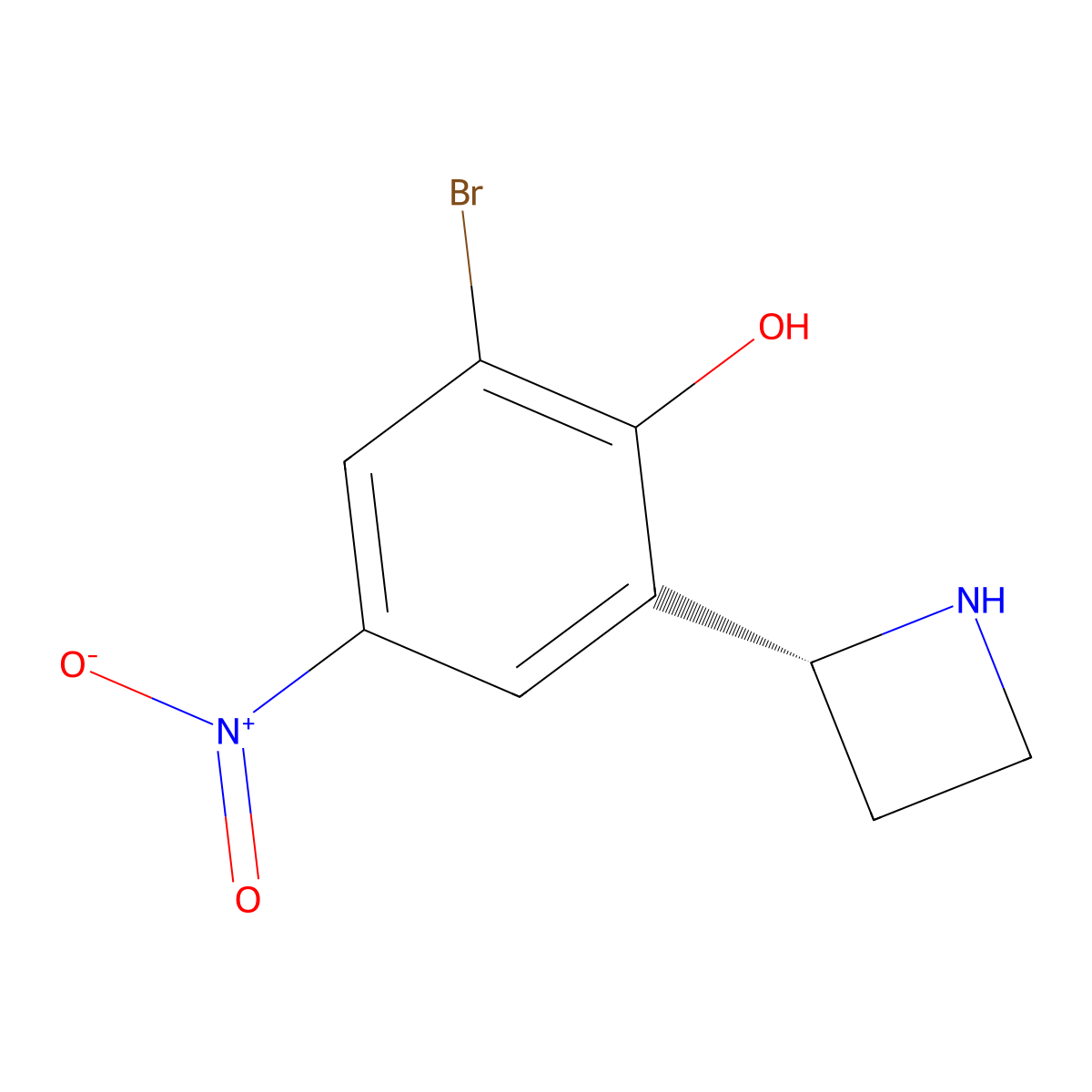 2-(2R)-2-Azetidinyl-6-bromo-4-nitrophenol molecular structure, CAS 1213190-48-7