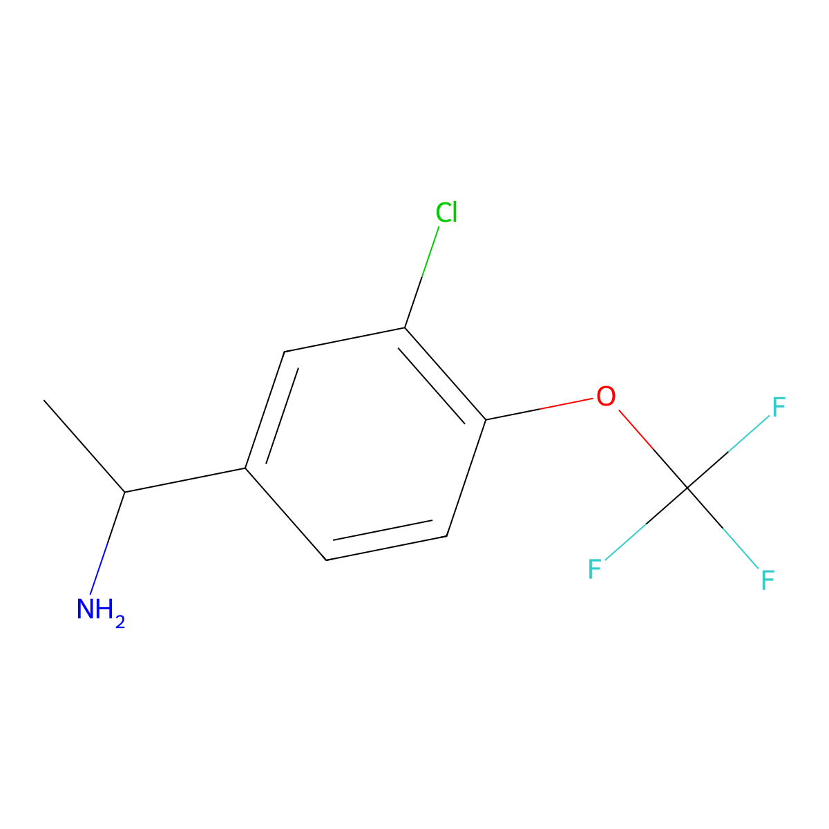 (1S)-1-[3-chloro-4-(trifluoromethoxy)phenyl]ethan-1-amine molecular structure, CAS 1213191-11-7