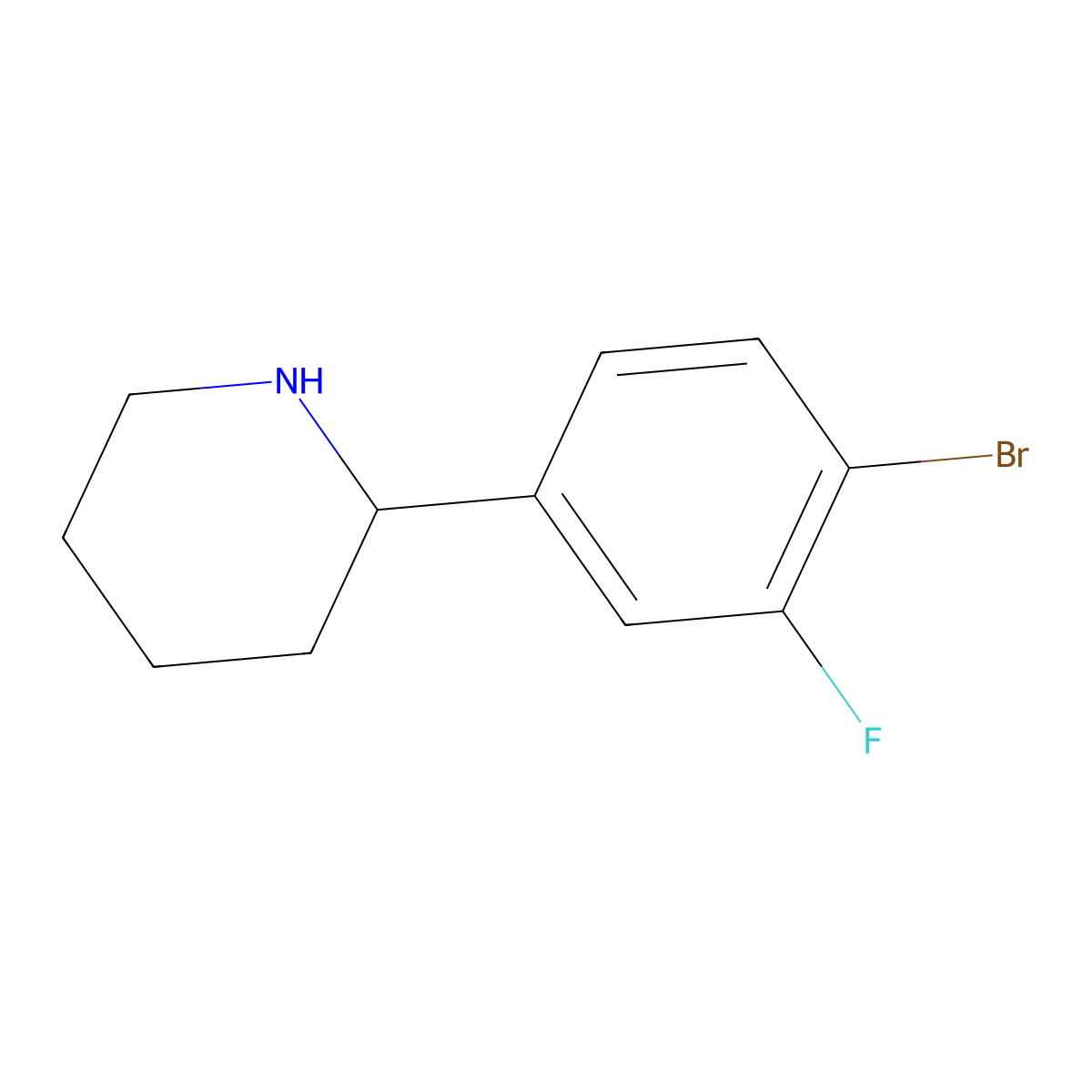 (S)-2-(4-Bromo-3-fluorophenyl)piperidine molecular structure, CAS 1213191-67-3