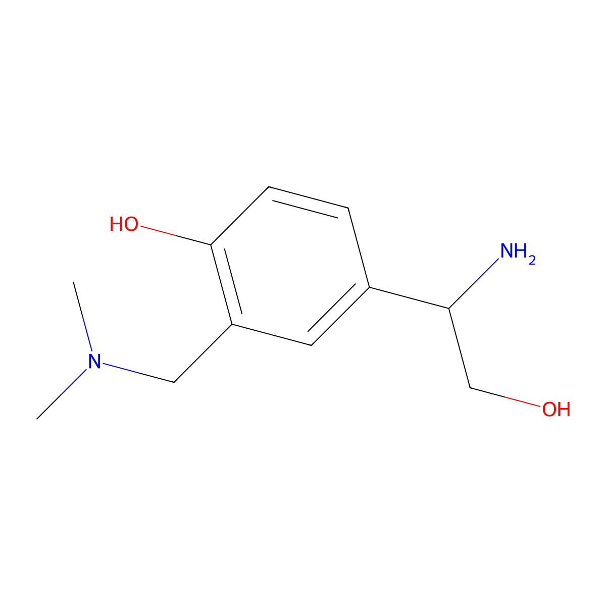 (r)-4-(1-Amino-2-hydroxyethyl)-2-((dimethylamino)methyl)phenol molecular structure, CAS 1213194-30-9