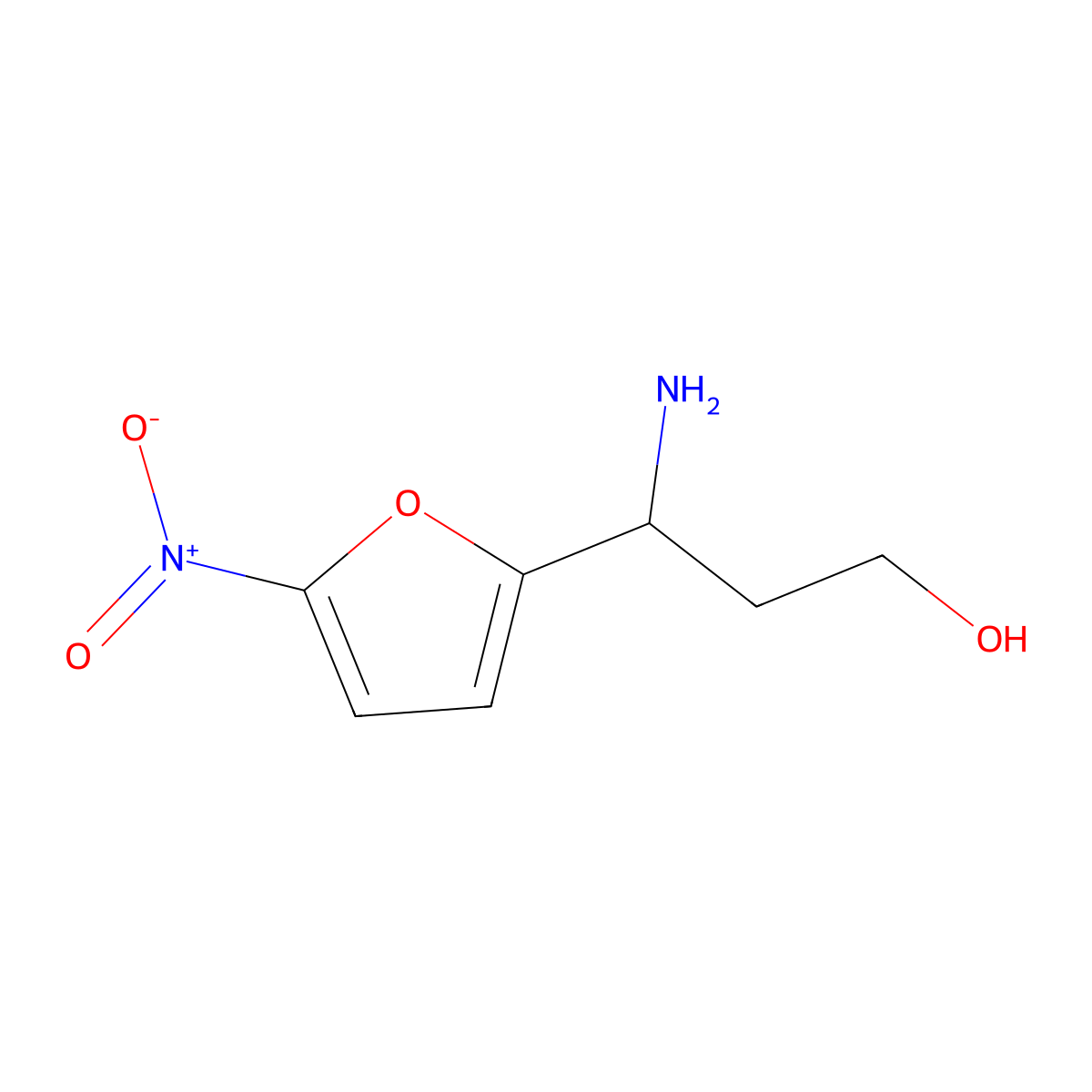 (3R)-3-amino-3-(5-nitrofuran-2-yl)propan-1-ol molecular structure, CAS 1213194-53-6