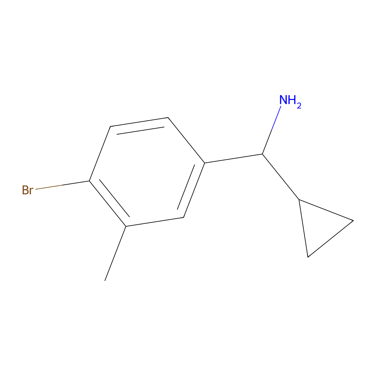(R)-(4-Bromo-3-methylphenyl)(cyclopropyl)methanamine molecular structure, CAS 1213195-28-8