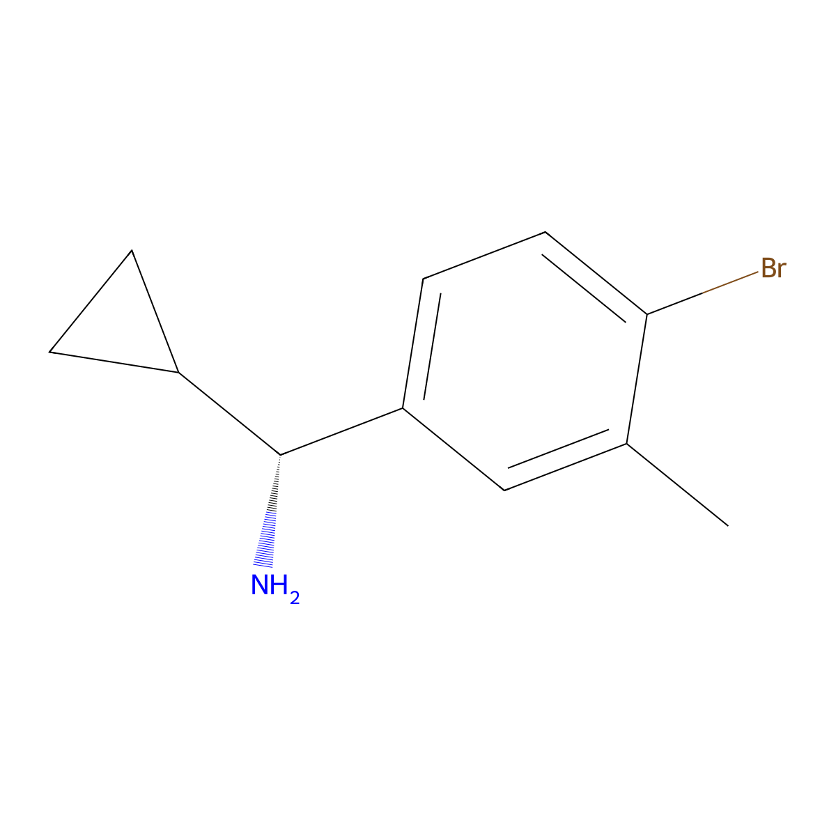 (R)-(4-Bromo-3-methylphenyl)(cyclopropyl)methanamine molecular structure, CAS 1213195-28-8