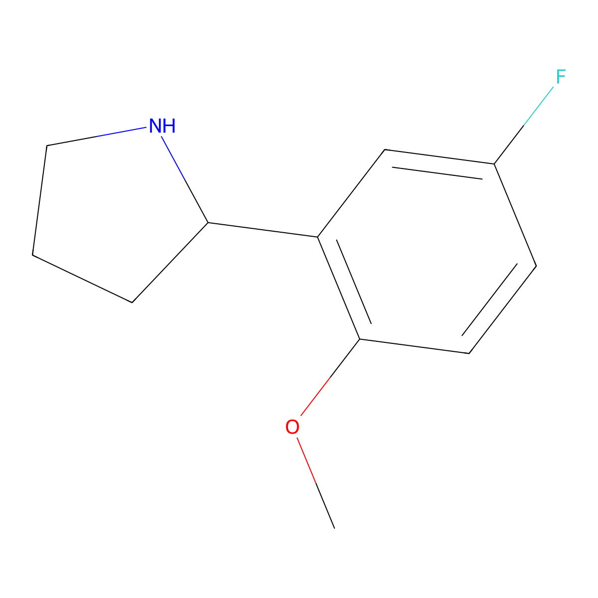 (r)-2-(5-Fluoro-2-methoxyphenyl)pyrrolidine molecular structure, CAS 1213195-53-9