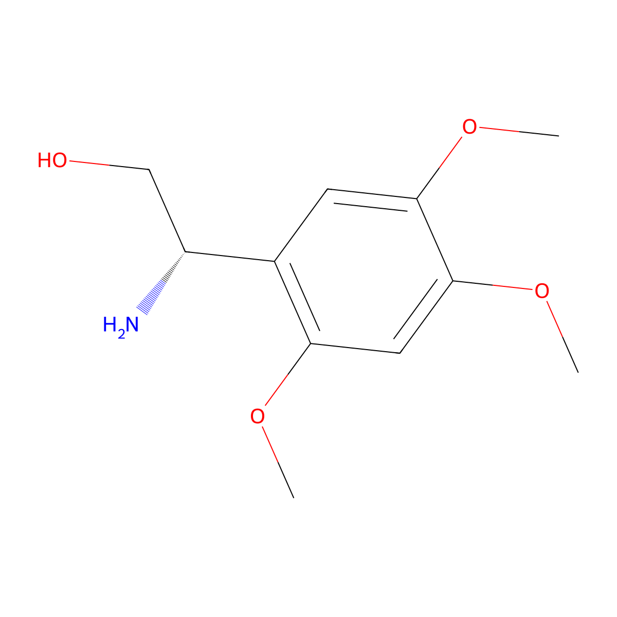 (2S)-2-amino-2-(2,4,5-trimethoxyphenyl)ethan-1-ol molecular structure, CAS 1213199-75-7