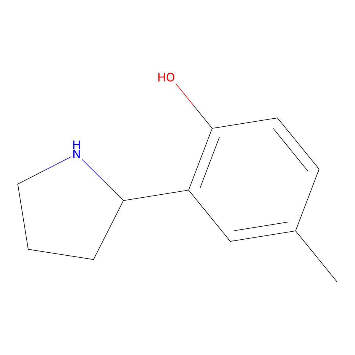 (R)-4-Methyl-2-(pyrrolidin-2-yl)phenol molecular structure, CAS 1213200-48-6