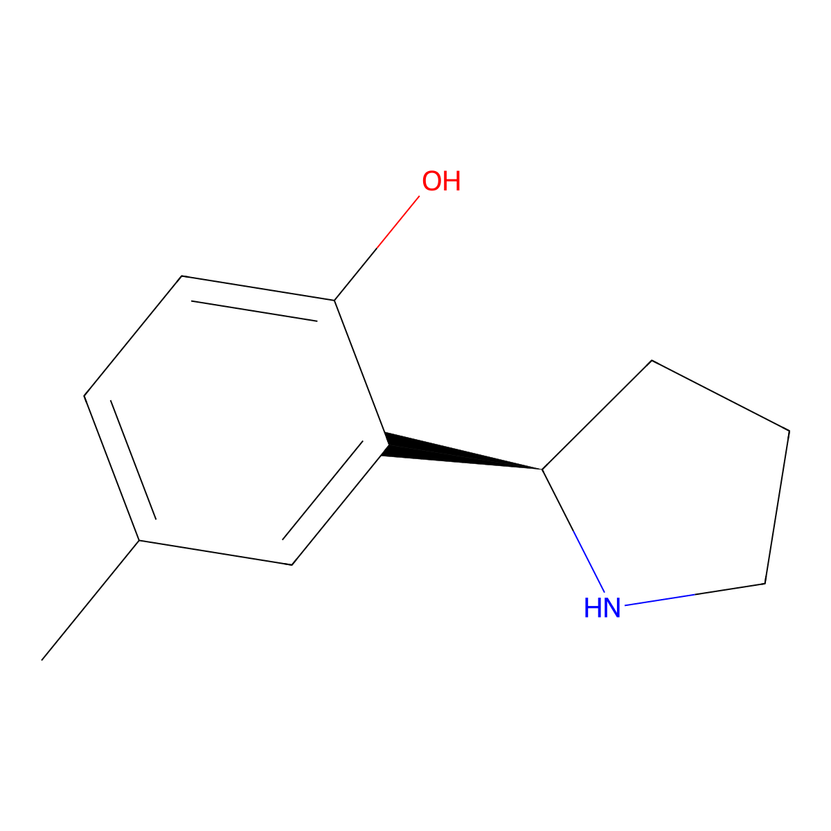 (R)-4-Methyl-2-(pyrrolidin-2-yl)phenol molecular structure, CAS 1213200-48-6