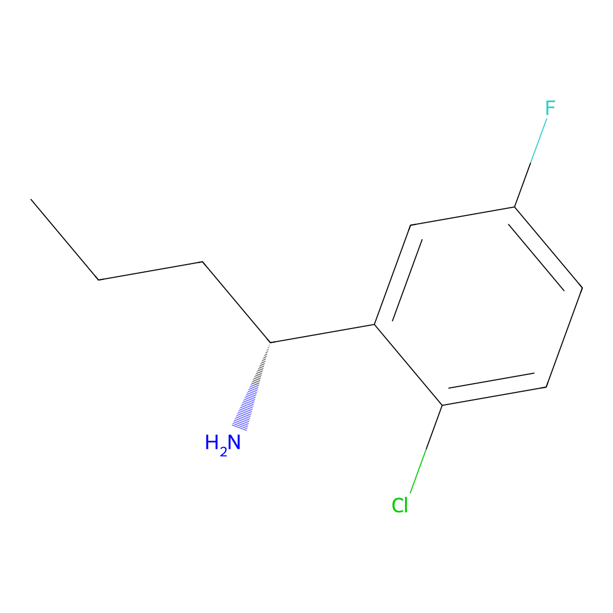 (R)-1-(2-Chloro-5-fluorophenyl)butan-1-amine molecular structure, CAS 1213201-65-0