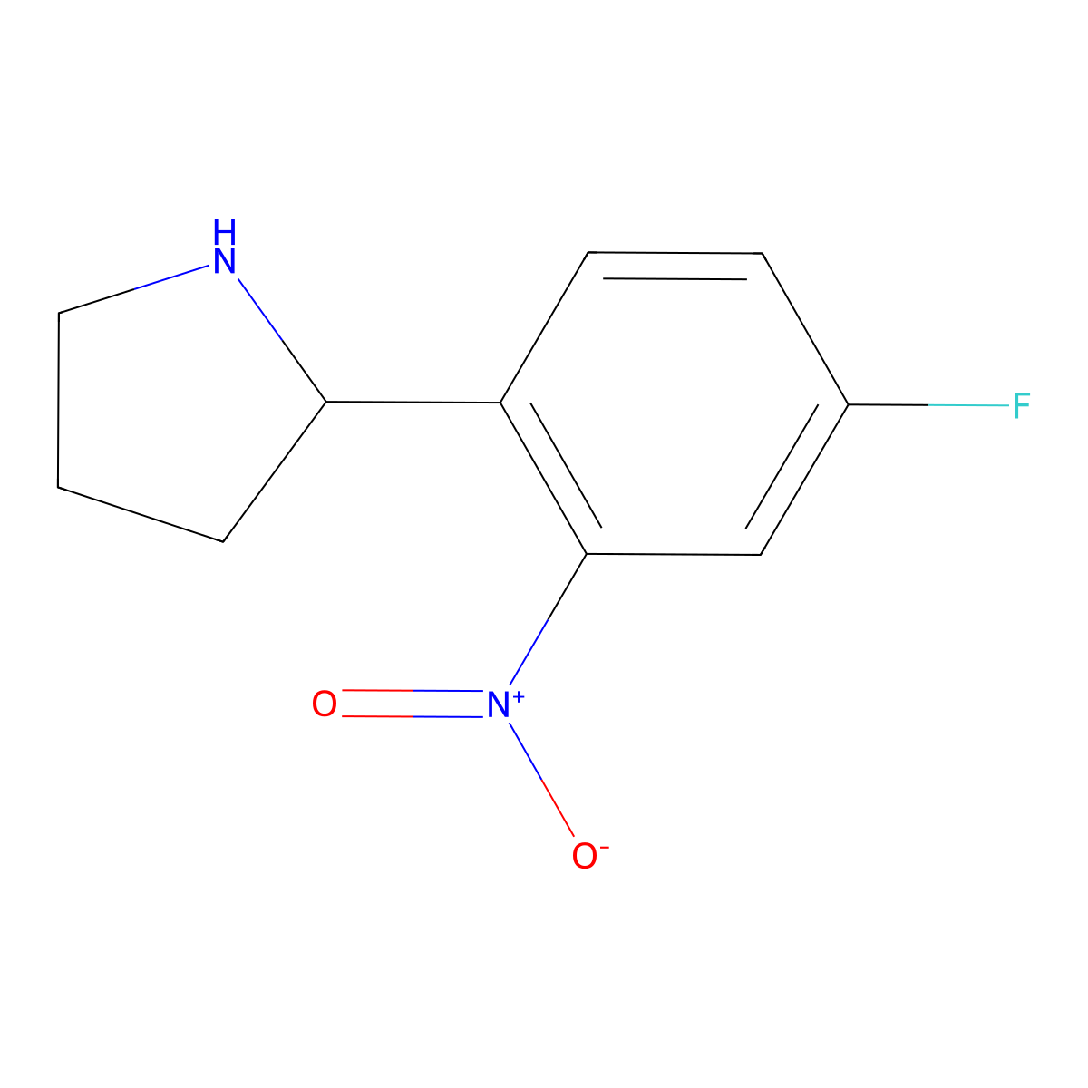 (S)-2-(4-Fluoro-2-nitrophenyl)pyrrolidine molecular structure, CAS 1213201-84-3