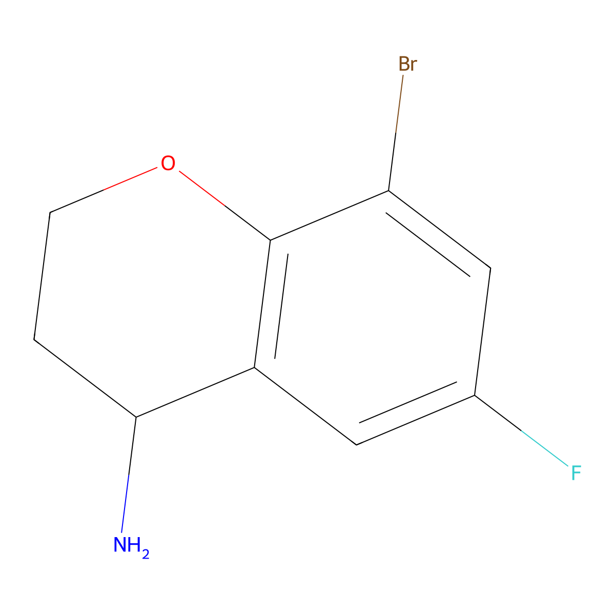 (S)-8-Bromo-6-fluorochroman-4-amine molecular structure, CAS 1213202-05-1