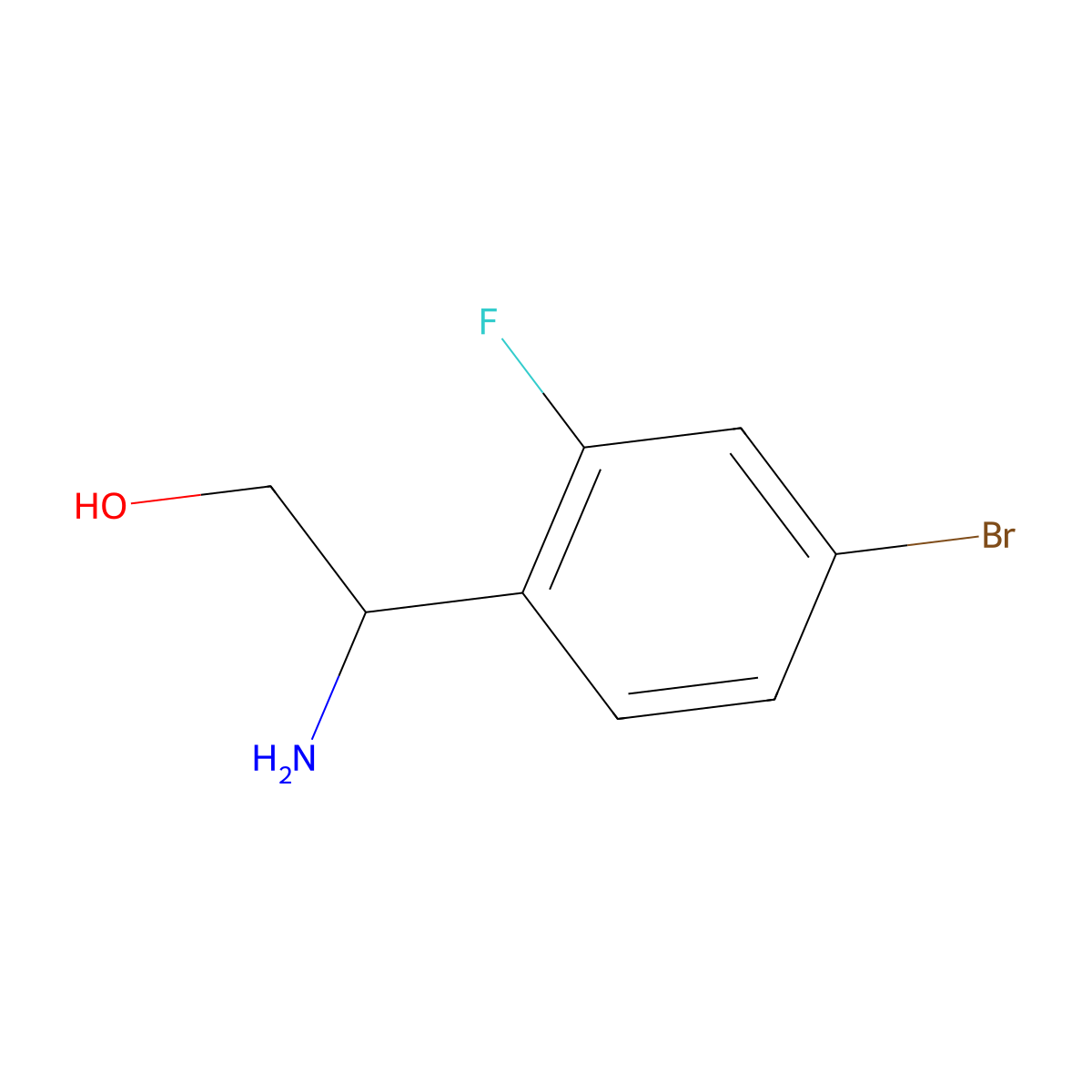 (2S)-2-Amino-2-(4-bromo-2-fluorophenyl)ethan-1-OL molecular structure, CAS 1213202-25-5