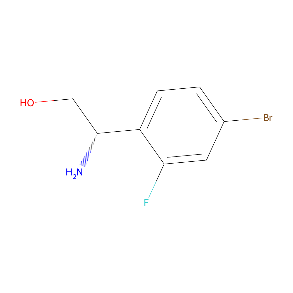 (2S)-2-Amino-2-(4-bromo-2-fluorophenyl)ethan-1-OL molecular structure, CAS 1213202-25-5