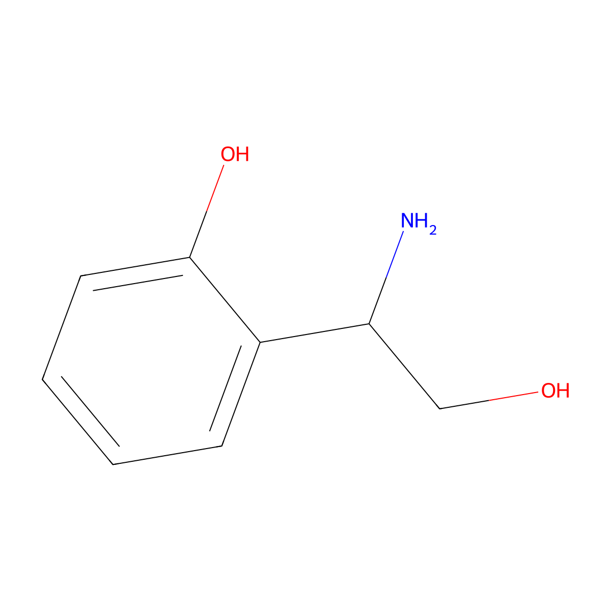 2-[(1S)-1-Amino-2-hydroxyethyl]phenol molecular structure, CAS 1213203-58-7