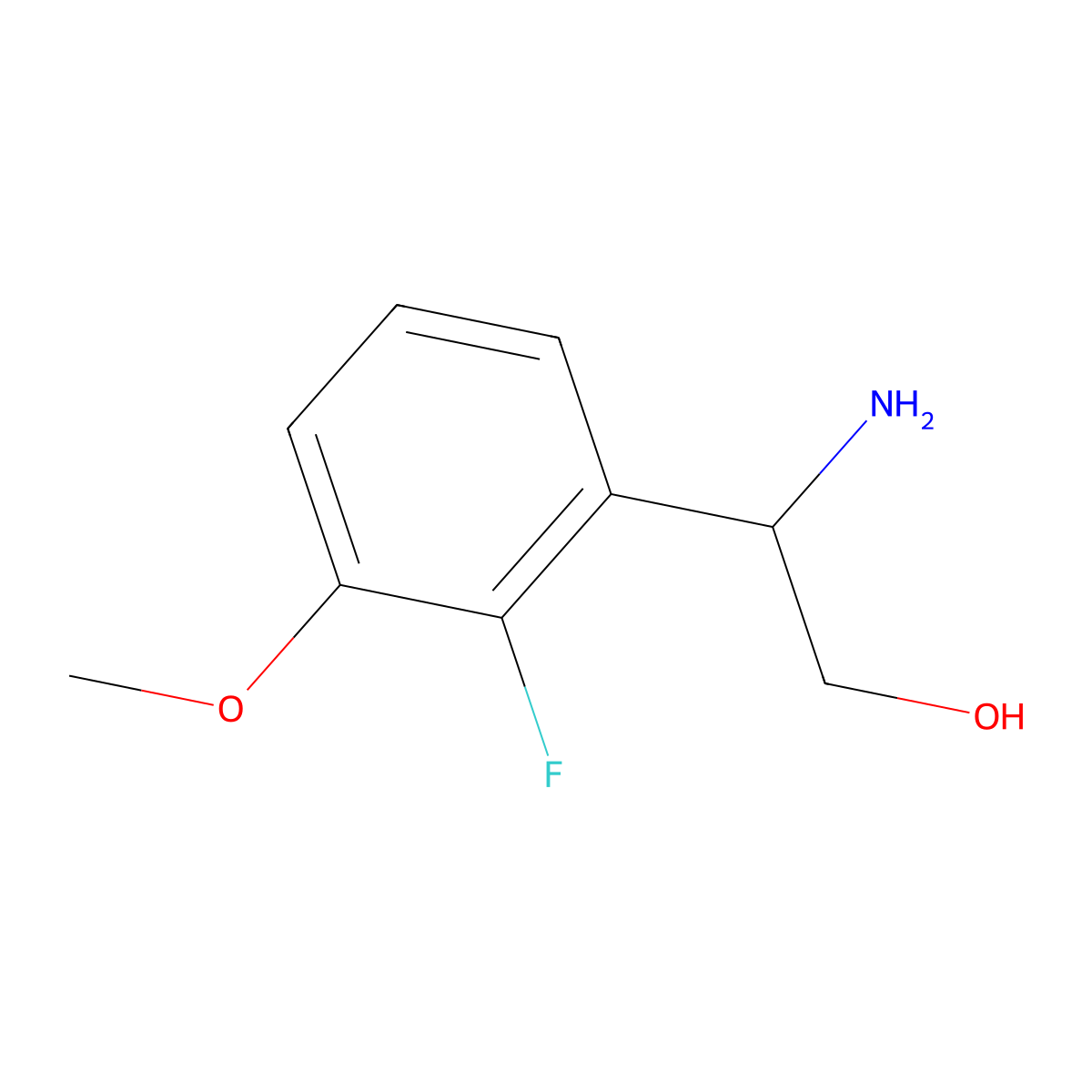 (R)-2-Amino-2-(2-fluoro-3-methoxyphenyl)ethan-1-ol molecular structure, CAS 1213204-63-7
