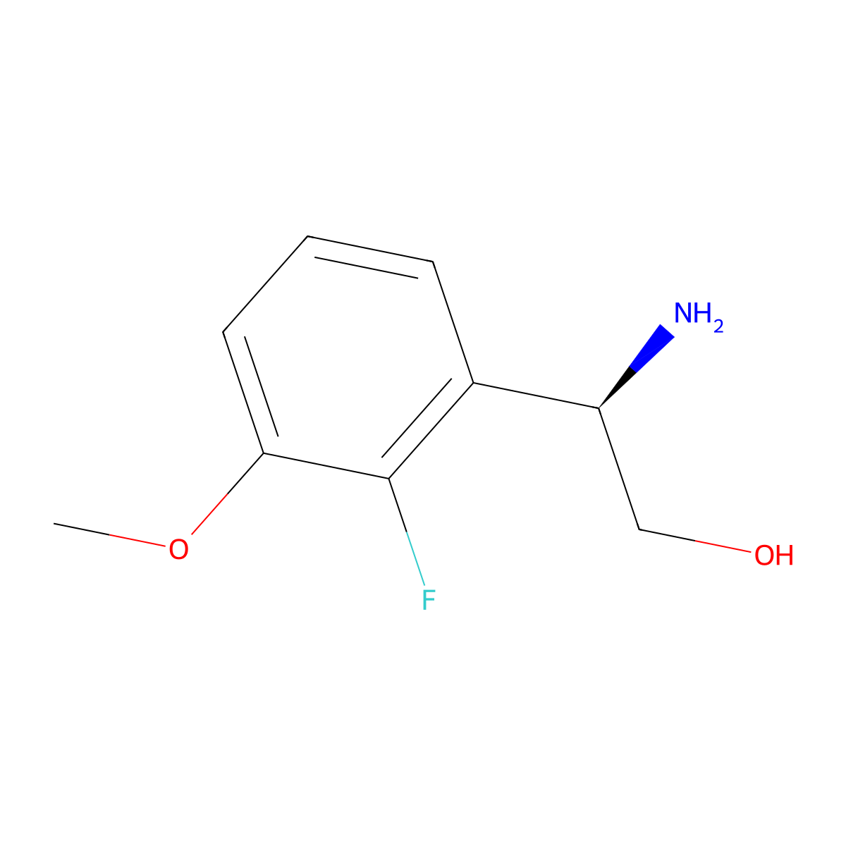 (R)-2-Amino-2-(2-fluoro-3-methoxyphenyl)ethan-1-ol molecular structure, CAS 1213204-63-7