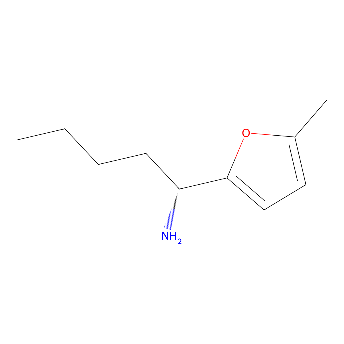 (1R)-1-(5-Methyl(2-furyl))pentylamine molecular structure, CAS 1213205-96-9