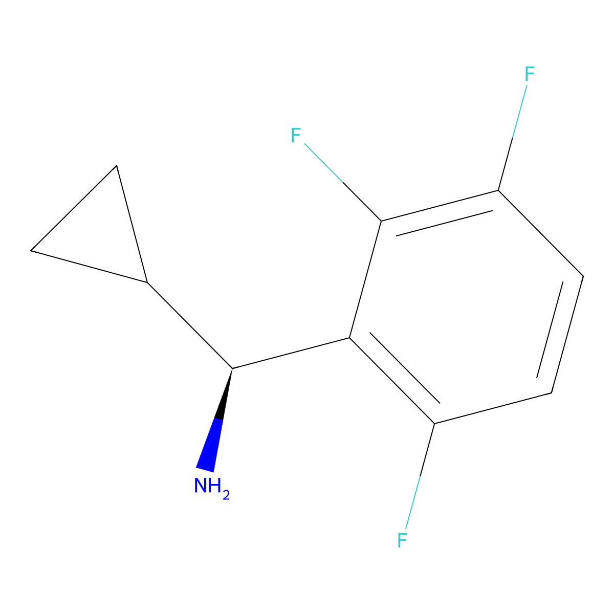 (S)-Cyclopropyl(2,3,6-trifluorophenyl)methanamine molecular structure, CAS 1213208-42-4