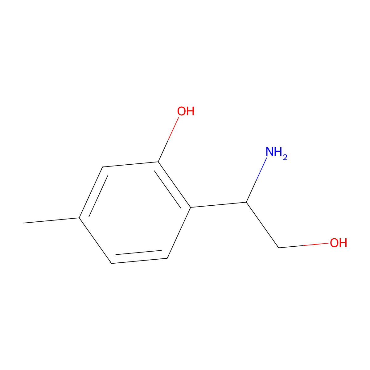 (r)-2-(1-Amino-2-hydroxyethyl)-5-methylphenol molecular structure, CAS 1213209-72-3