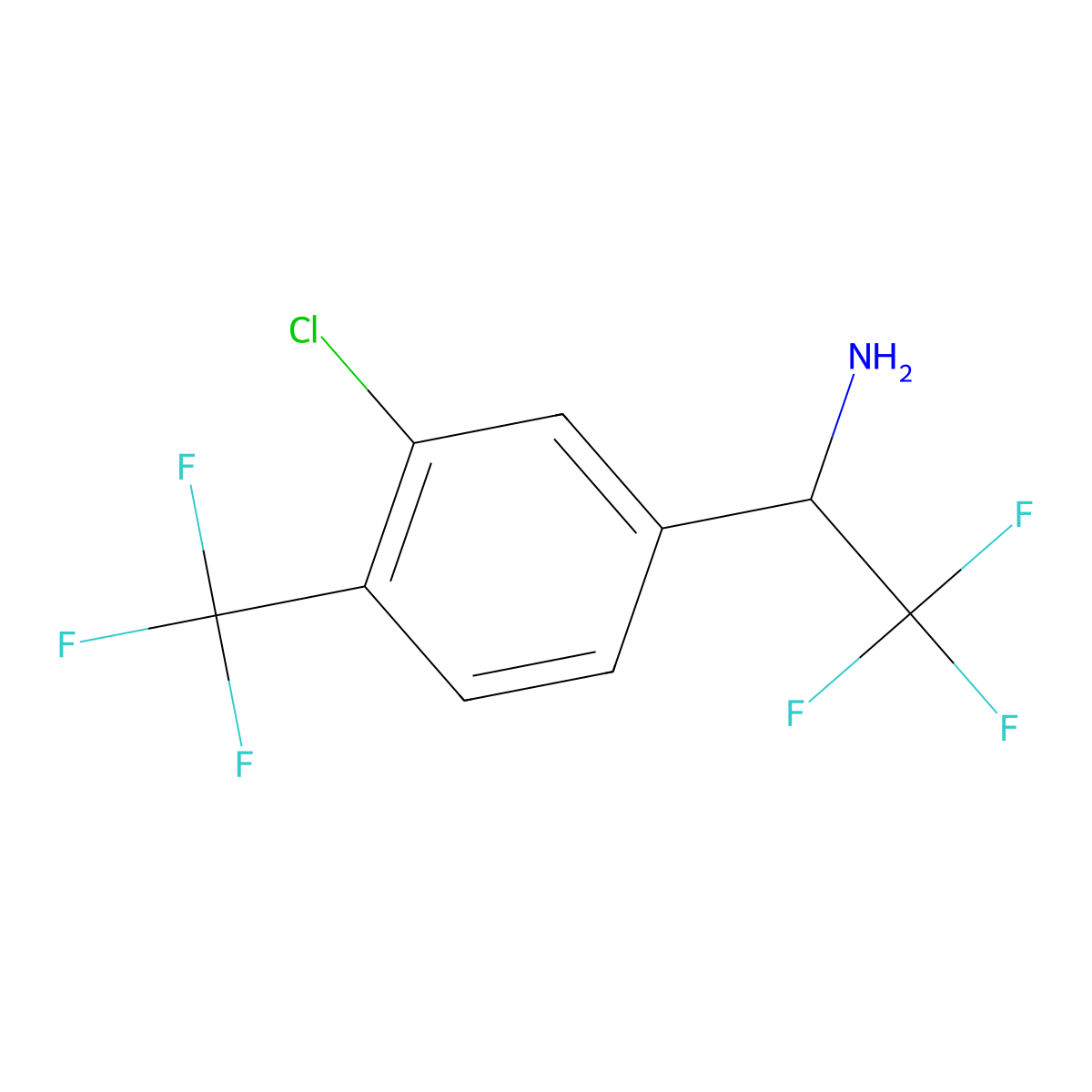 (S)-1-(3-Chloro-4-(trifluoromethyl)phenyl)-2,2,2-trifluoroethan-1-amine molecular structure, CAS 1213211-80-3