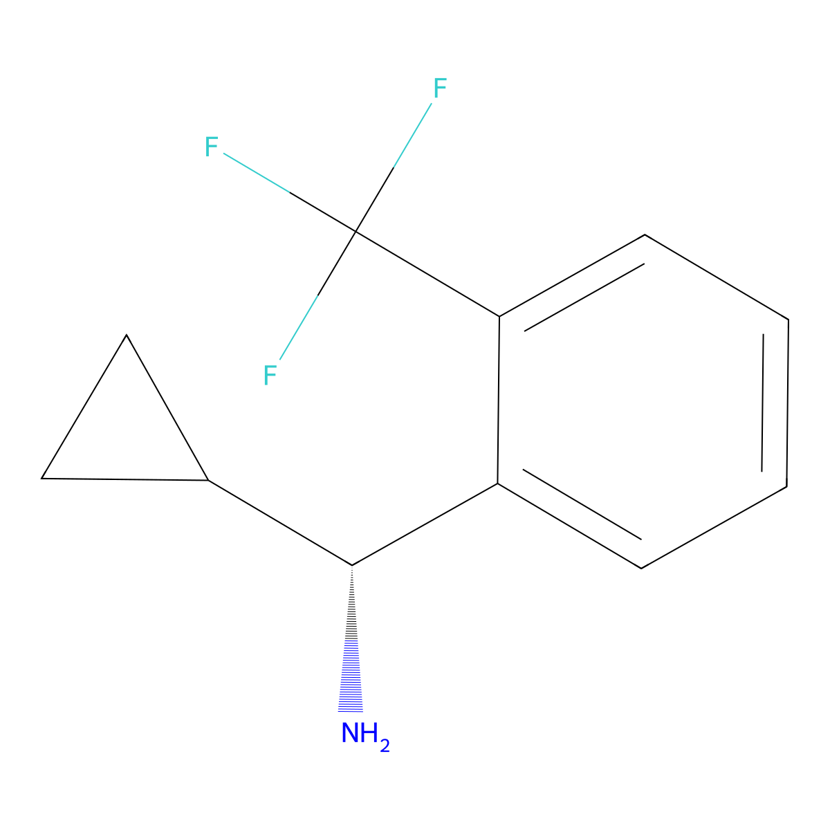 (R)-Cyclopropyl(2-(trifluoromethyl)phenyl)methanamine molecular structure, CAS 1213212-78-2