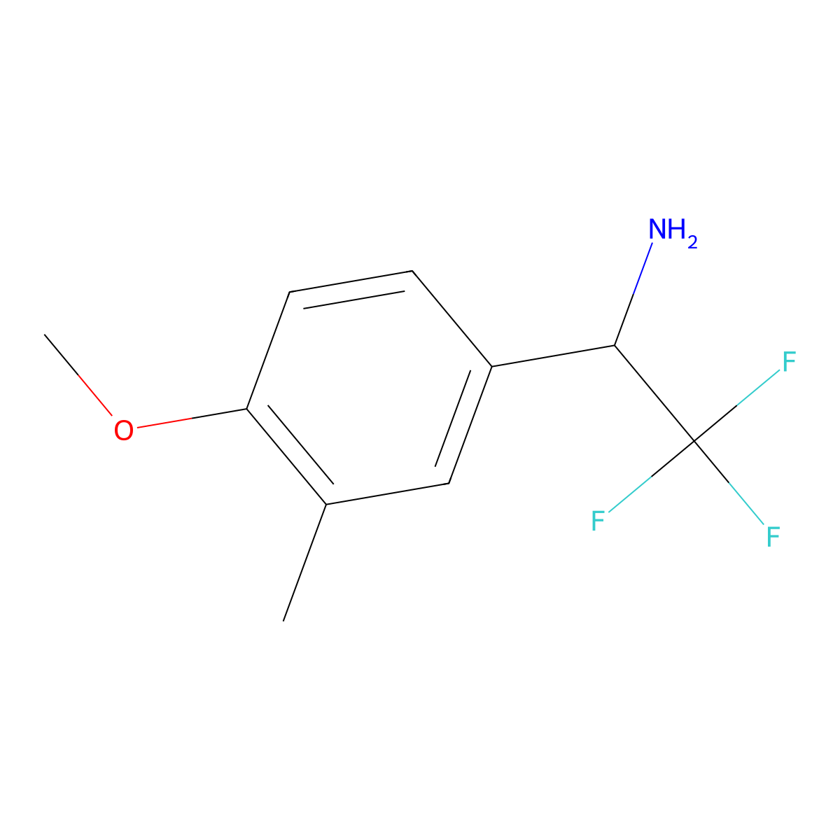 (S)-2,2,2-Trifluoro-1-(4-methoxy-3-methylphenyl)ethan-1-amine molecular structure, CAS 1213213-25-2