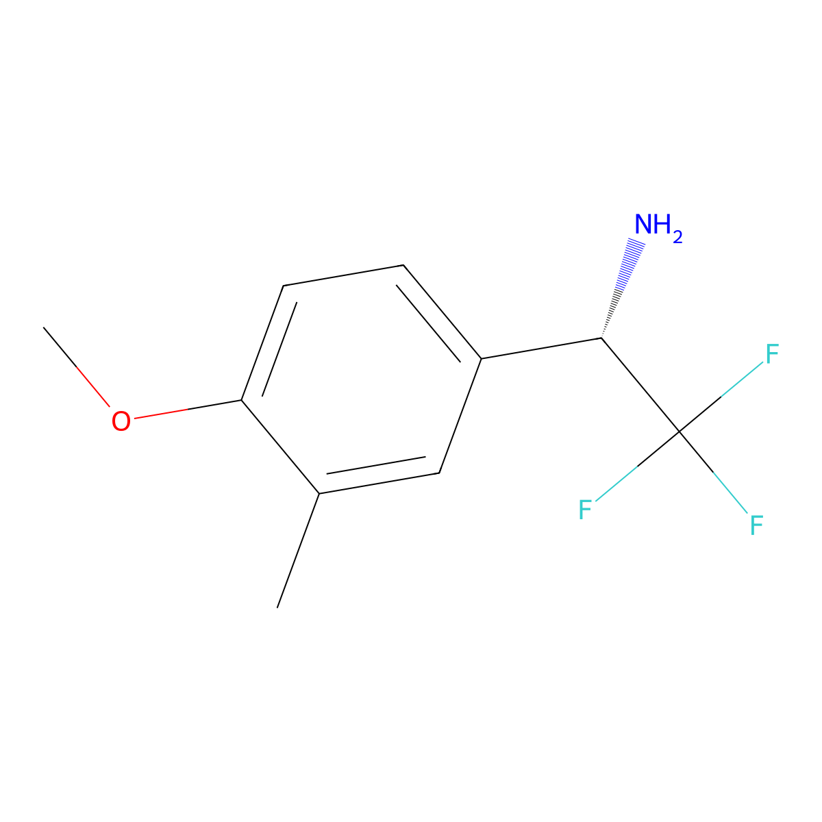 (S)-2,2,2-Trifluoro-1-(4-methoxy-3-methylphenyl)ethan-1-amine molecular structure, CAS 1213213-25-2