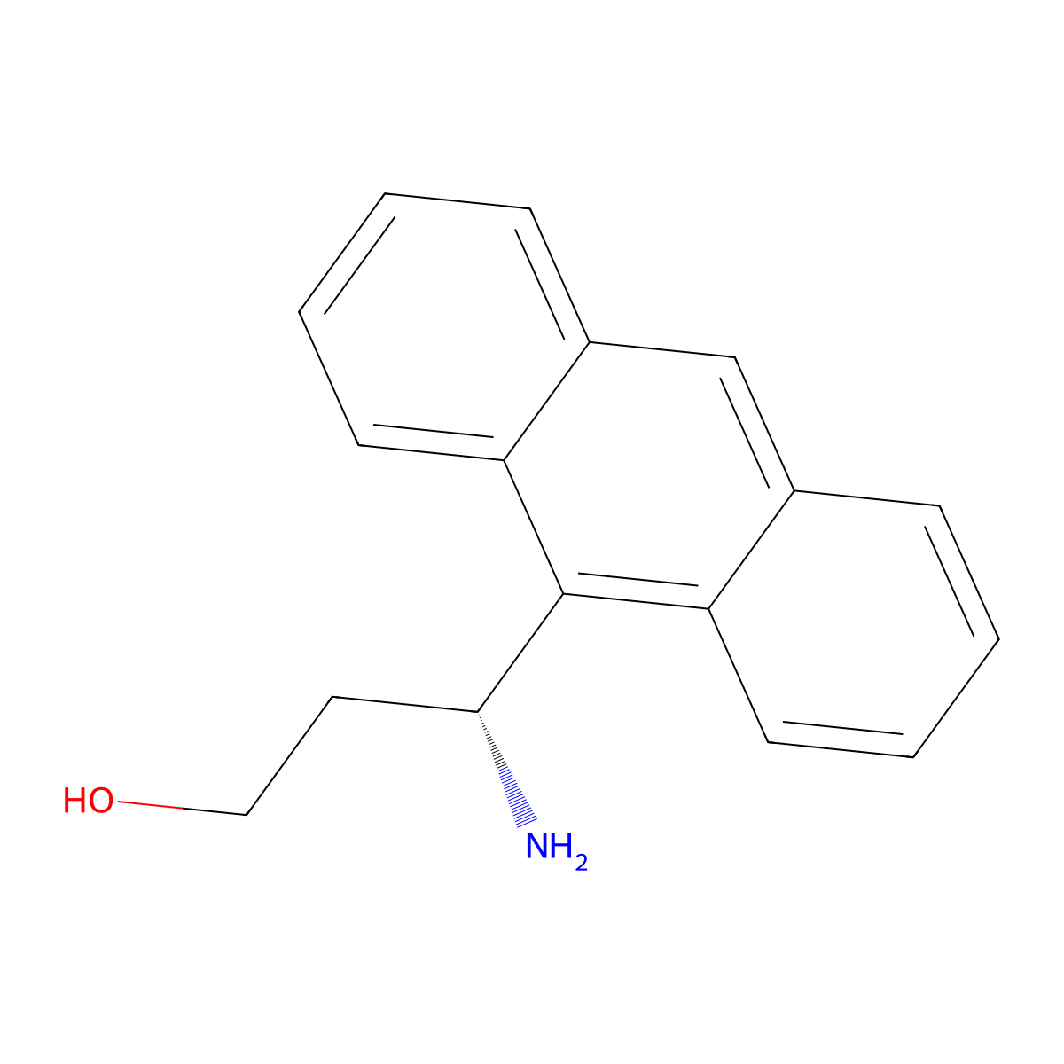 (3R)-3-amino-3-(anthracen-9-yl)propan-1-ol molecular structure, CAS 1213214-23-3