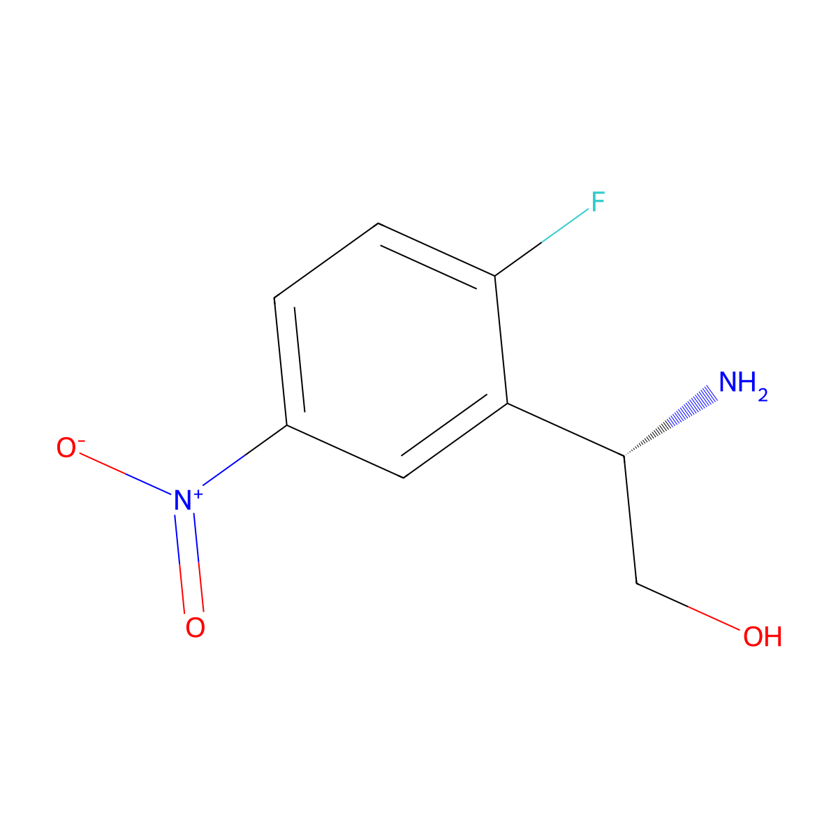 (2S)-2-Amino-2-(2-fluoro-5-nitrophenyl)ethan-1-OL molecular structure, CAS 1213214-48-2