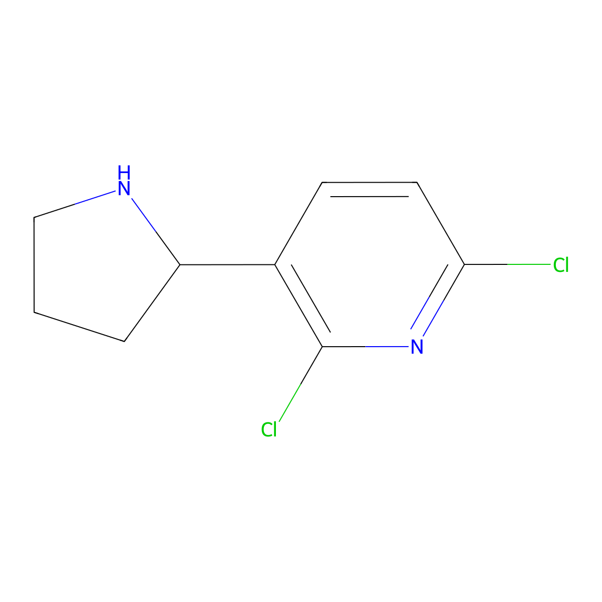 (R)-2,6-Dichloro-3-(pyrrolidin-2-yl)pyridine molecular structure, CAS 1213216-25-1