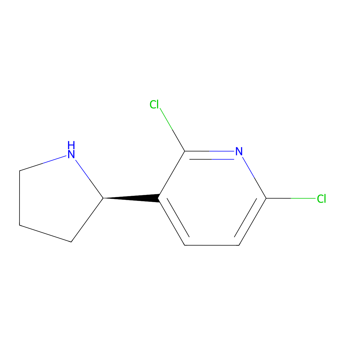 (R)-2,6-Dichloro-3-(pyrrolidin-2-yl)pyridine molecular structure, CAS 1213216-25-1