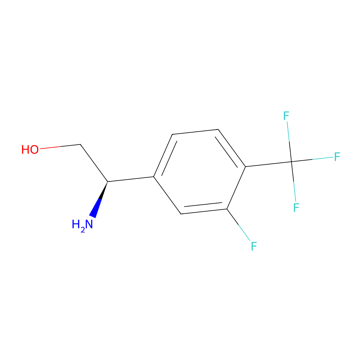 (R)-2-Amino-2-(3-fluoro-4-(trifluoromethyl)phenyl)ethanol molecular structure, CAS 1213218-26-8