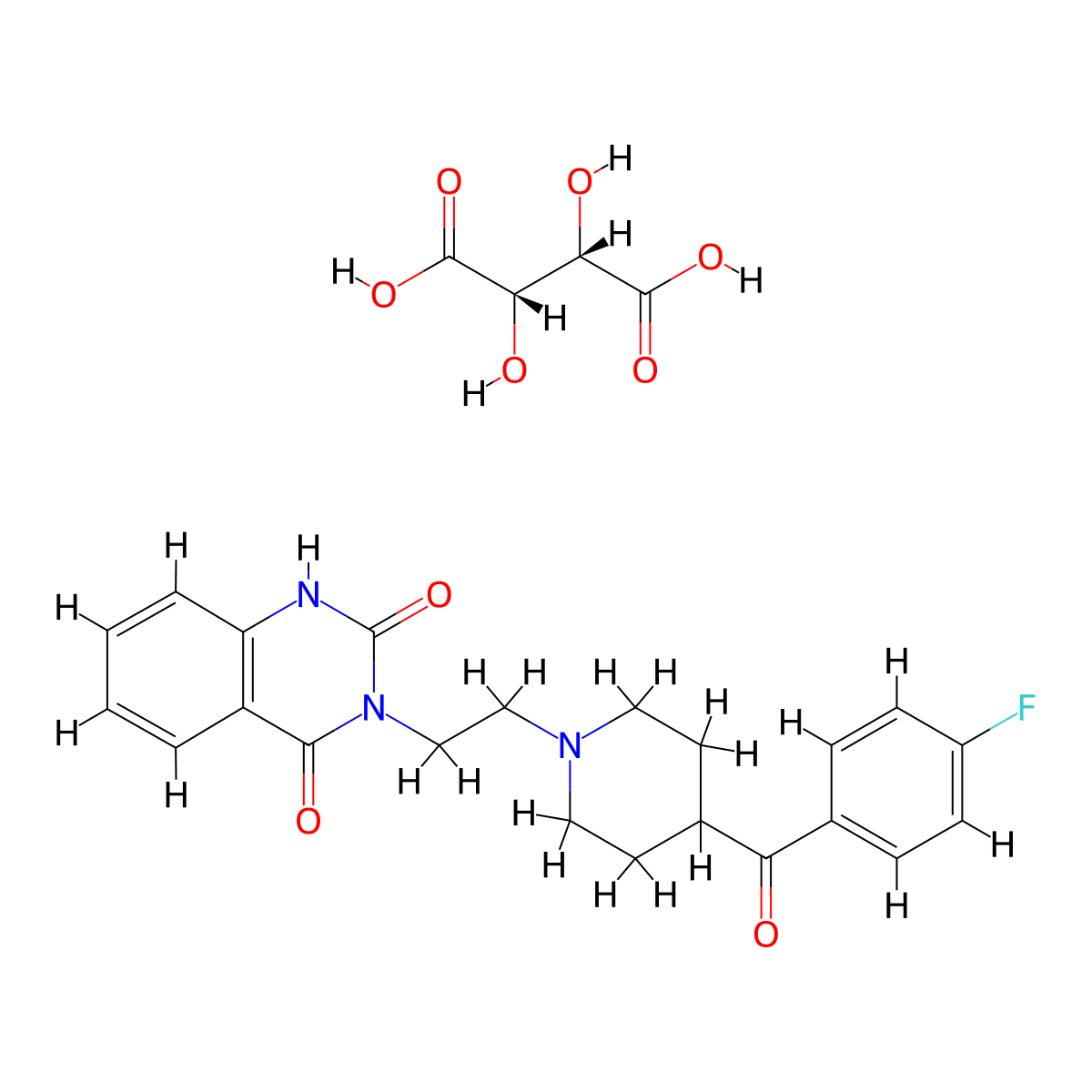 R-41468 (+)-tartrate salt molecular structure, CAS 121322-28-9