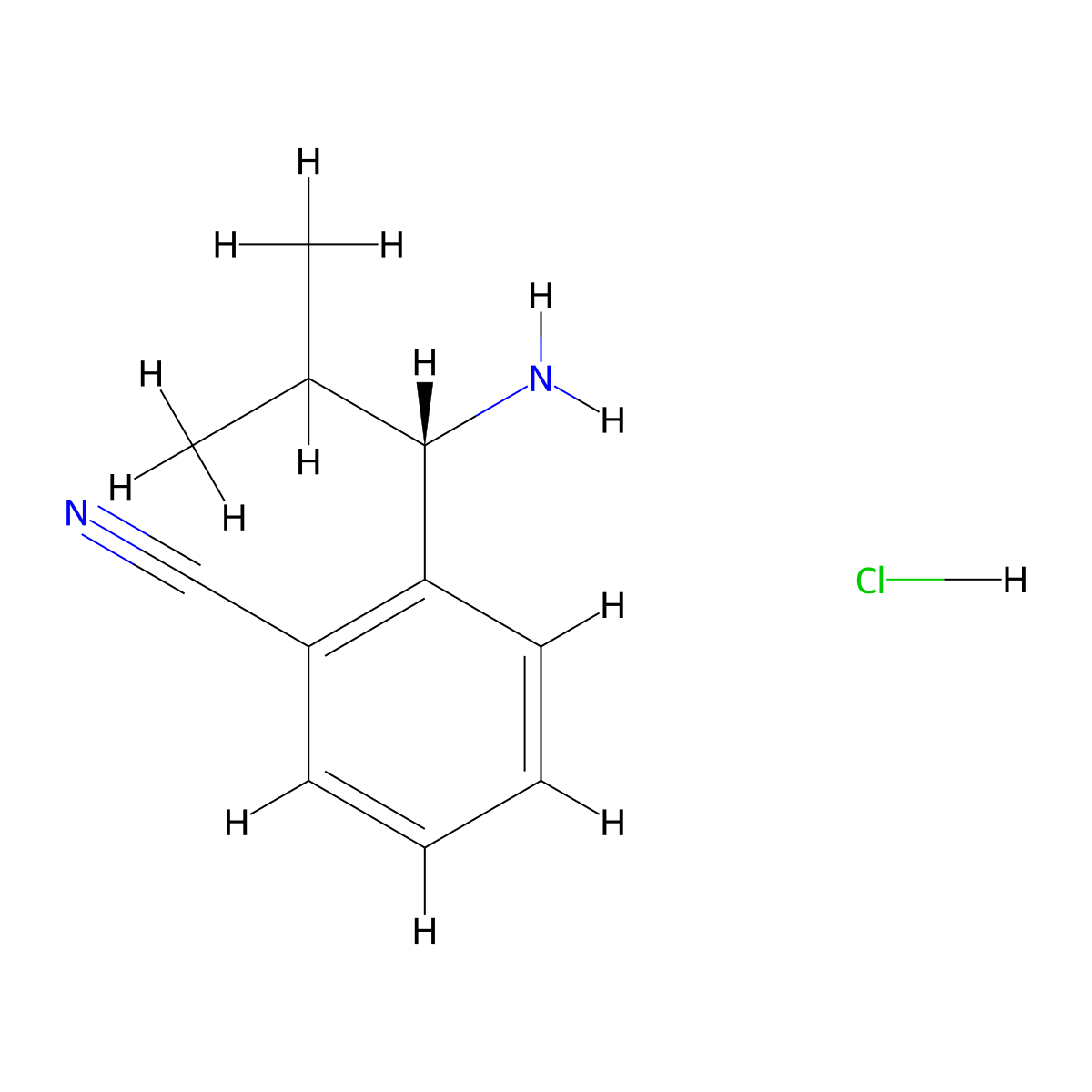 (S)-2-(1-Amino-2-methylpropyl)benzonitrile hydrochloride molecular structure, CAS 1213222-15-1